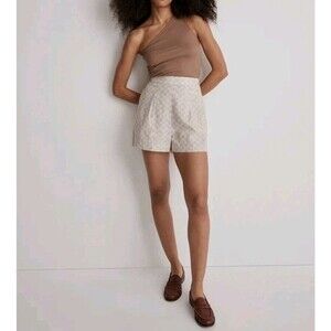 Madewell Clean Pull-On Shorts Jacquard Women's Size S New pockets cotton linen